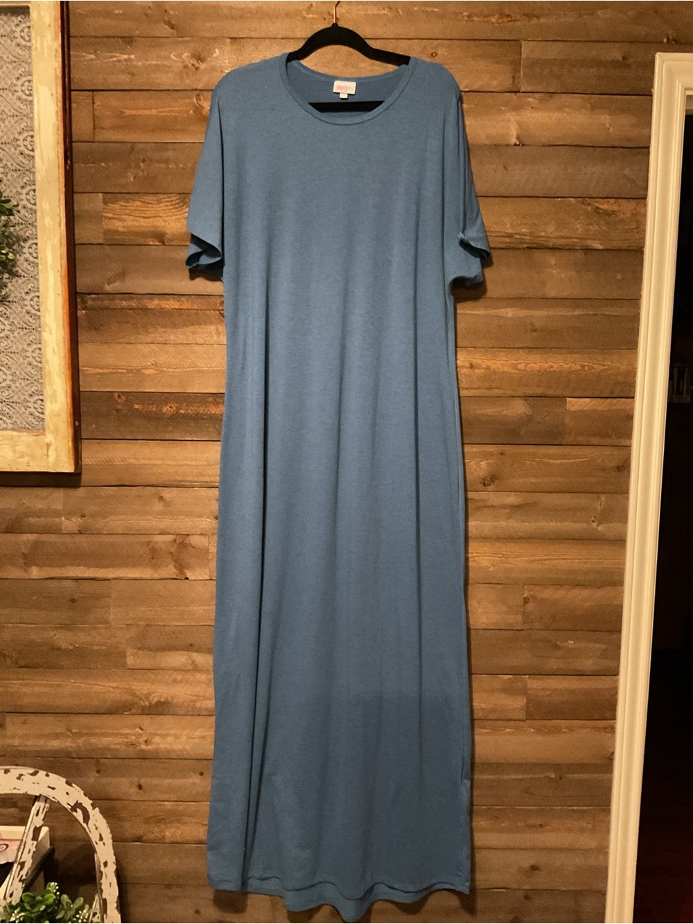 Lularoe Maria Maxi Dress Slate Blue Long Shirt Dress Women’s Size 2XL